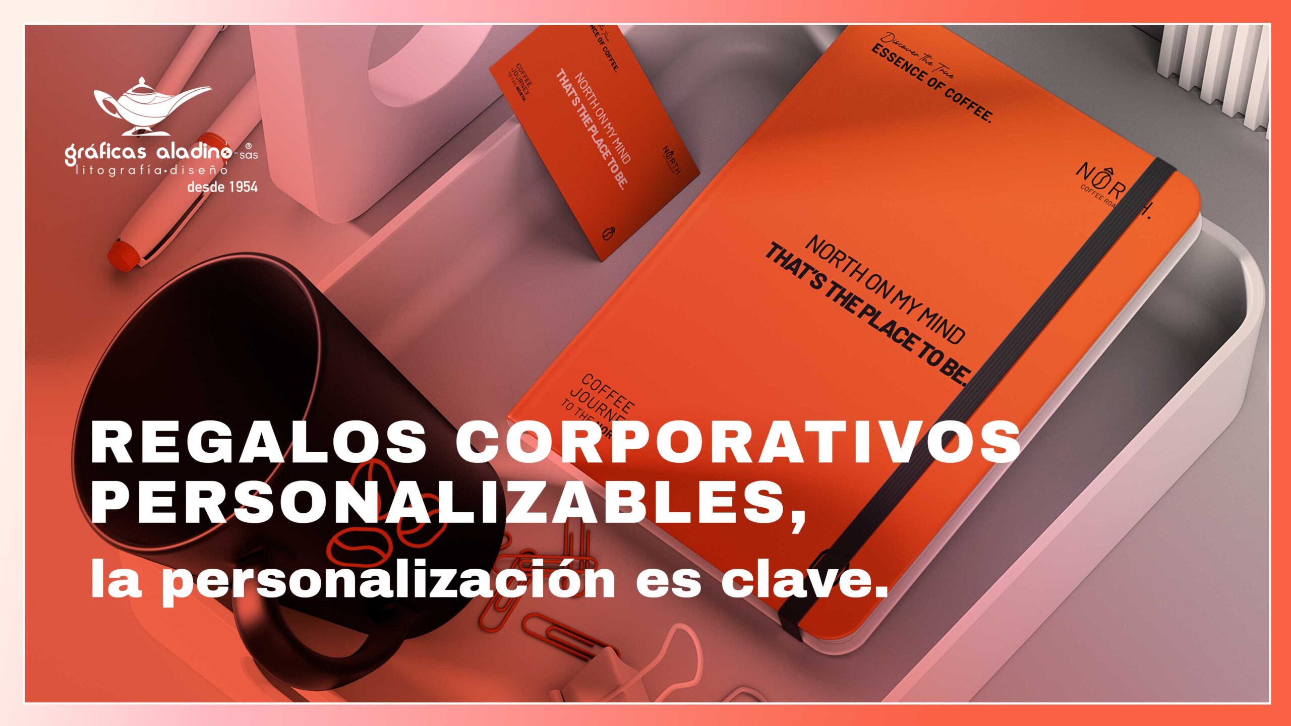 Banner de cuadernos personalizados y regalos corporativos de Gráficas Aladino